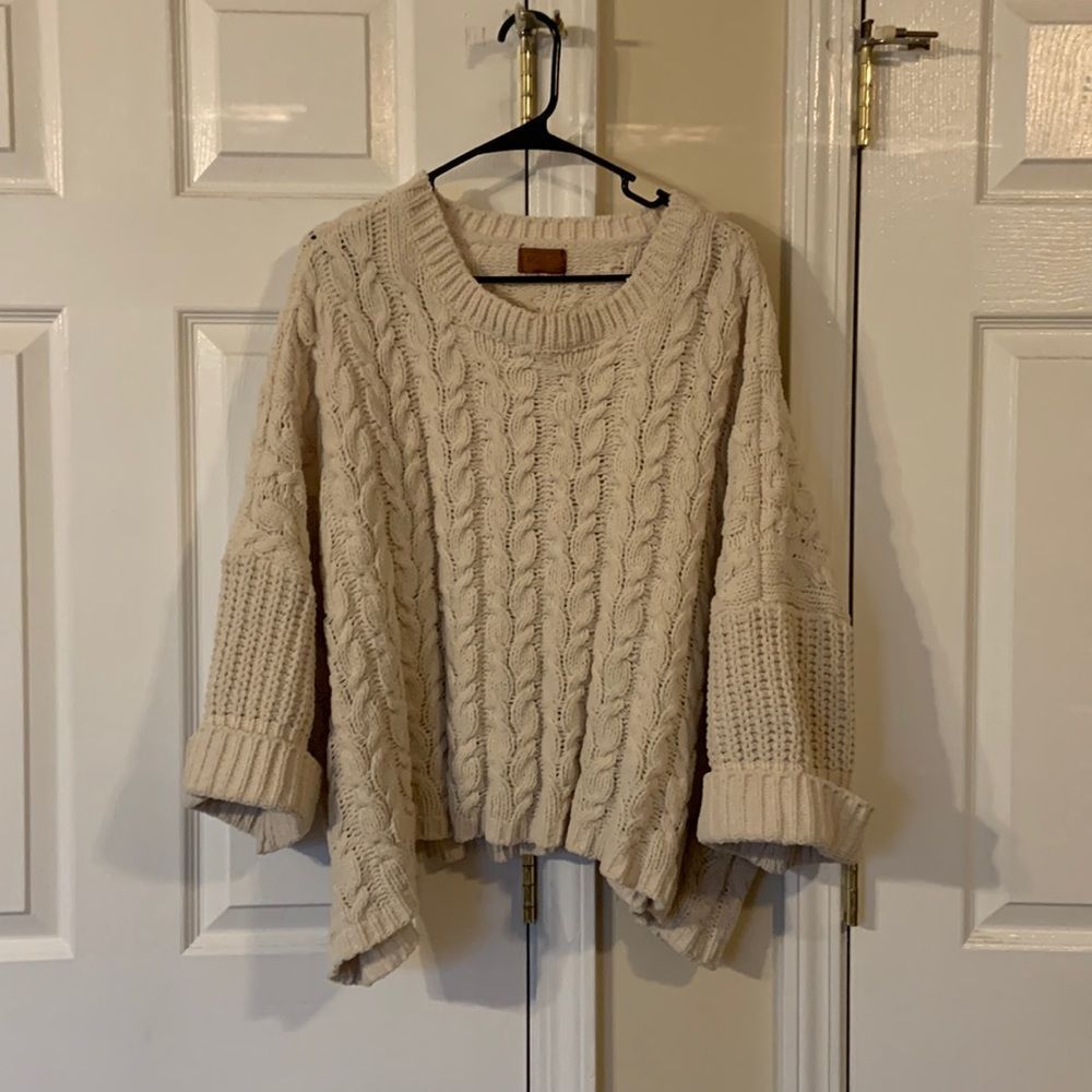 POL Cream Cable Knit Sweater